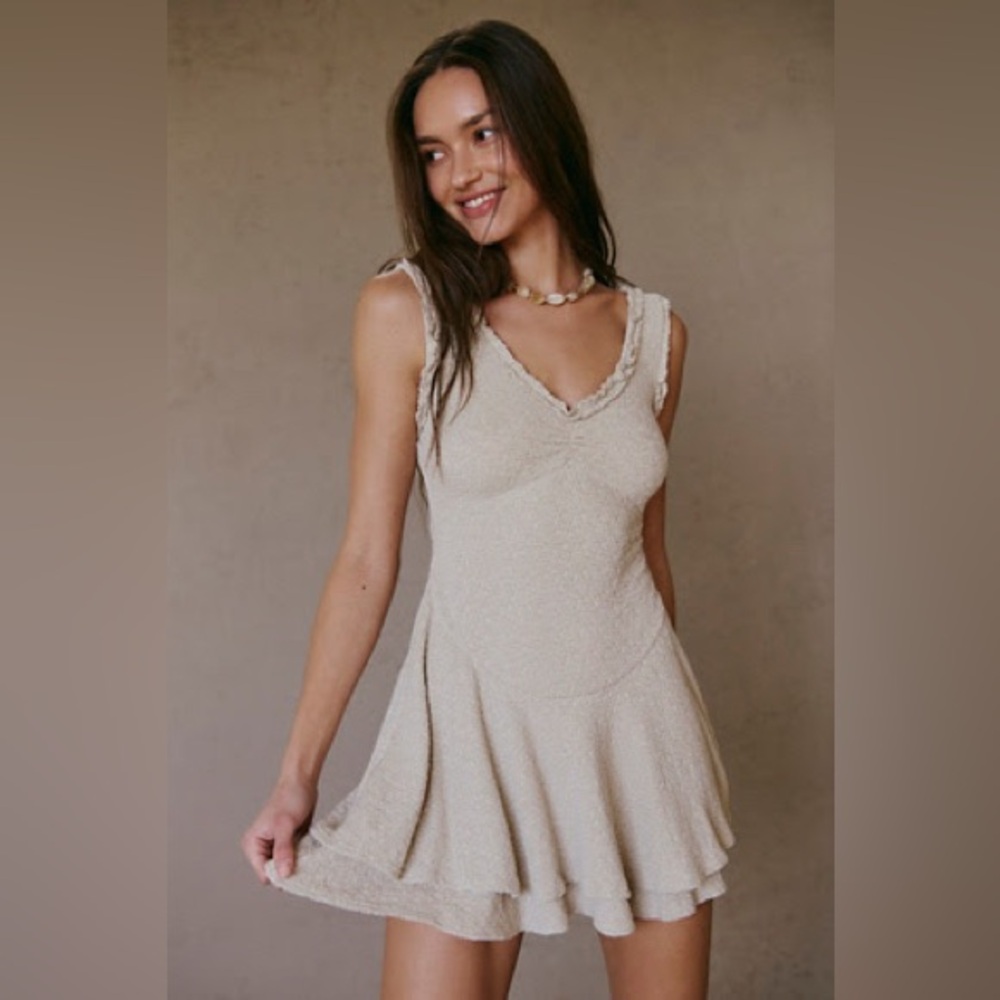 Free People Cream Mini Dress